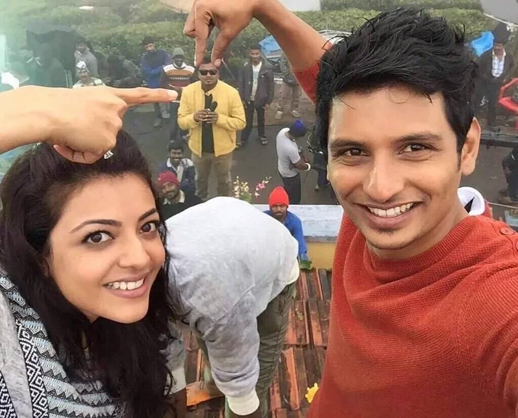 Kajal Agarwal And Jeeva Rare Selfie Image