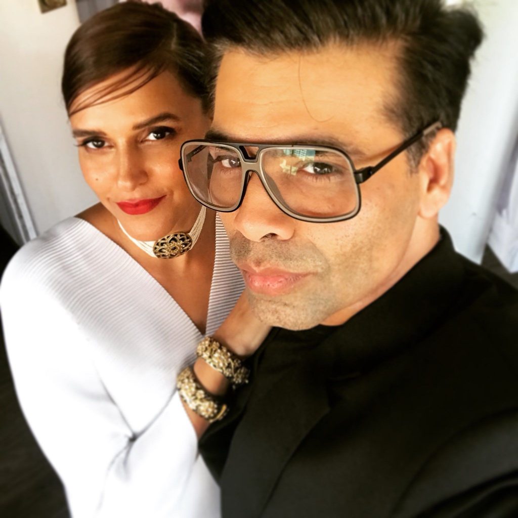 Neha Dhupia And Karan Johkar Selfie Image