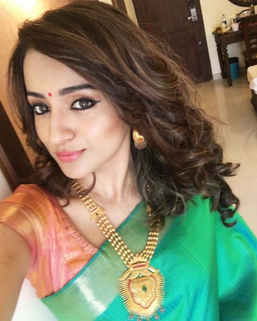 Hot Saree Cute Selfie Image Of Trisha
