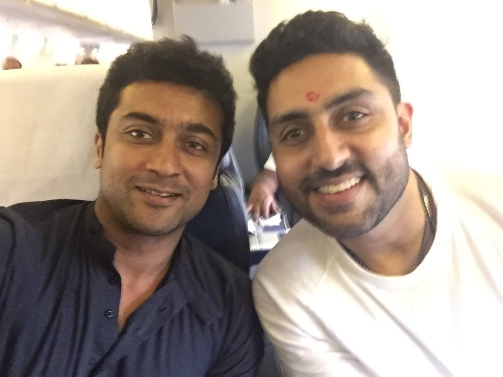 Latest Selfie Image Of Surya And Abhishek Bachchan