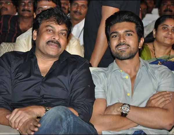 Ram Charan With Her Father Chiranjeevi Photos