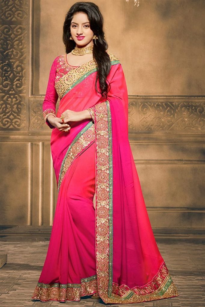 Hot Pink Saree Photoshoot Of Deepika Singh