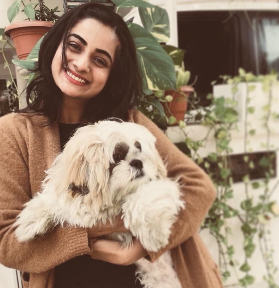 Namitha Pramod With Her Pet Dog