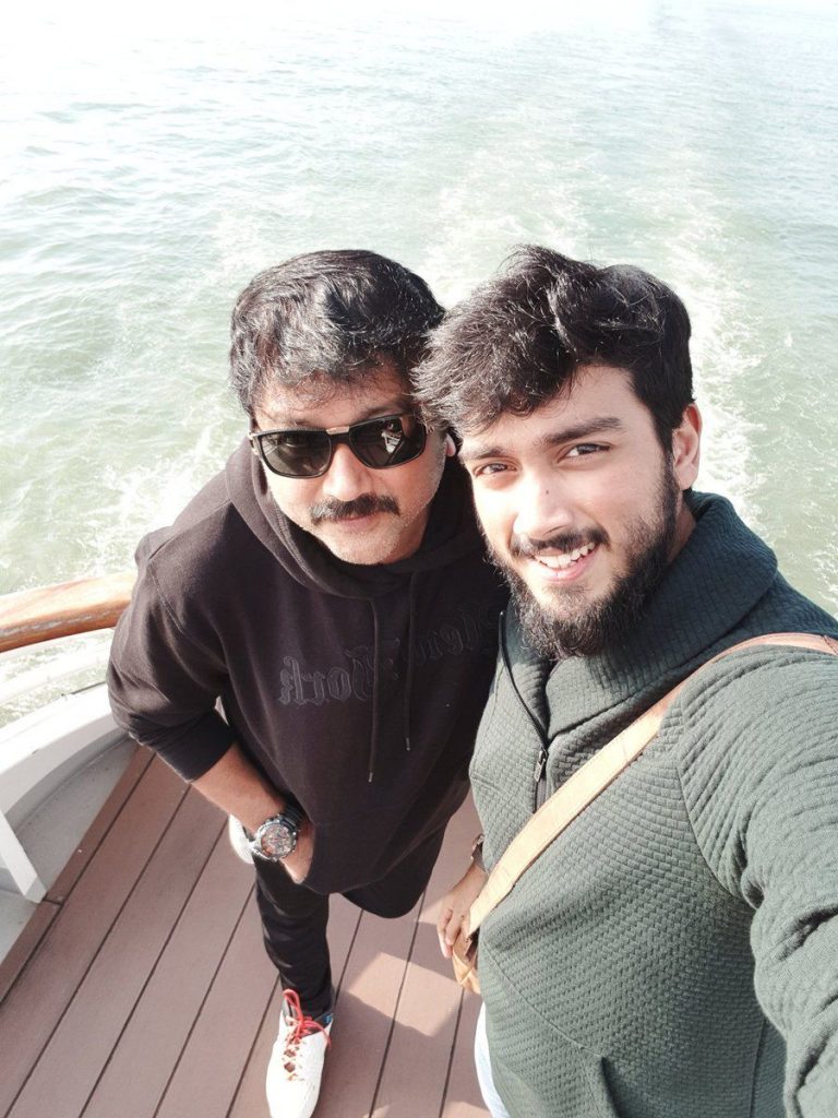 Kalidas Jayaram And His Father Selfie Pics